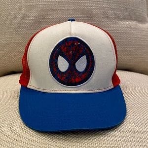 Marvel Vintage Amazing Spider-Man White Blue Red Hat/Print Under Brim/ Mesh Back